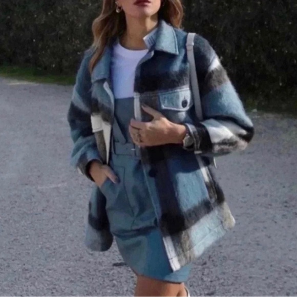 NWT ZARA Blogger Fav. Plaid Overshirt - Picture 3 of 9